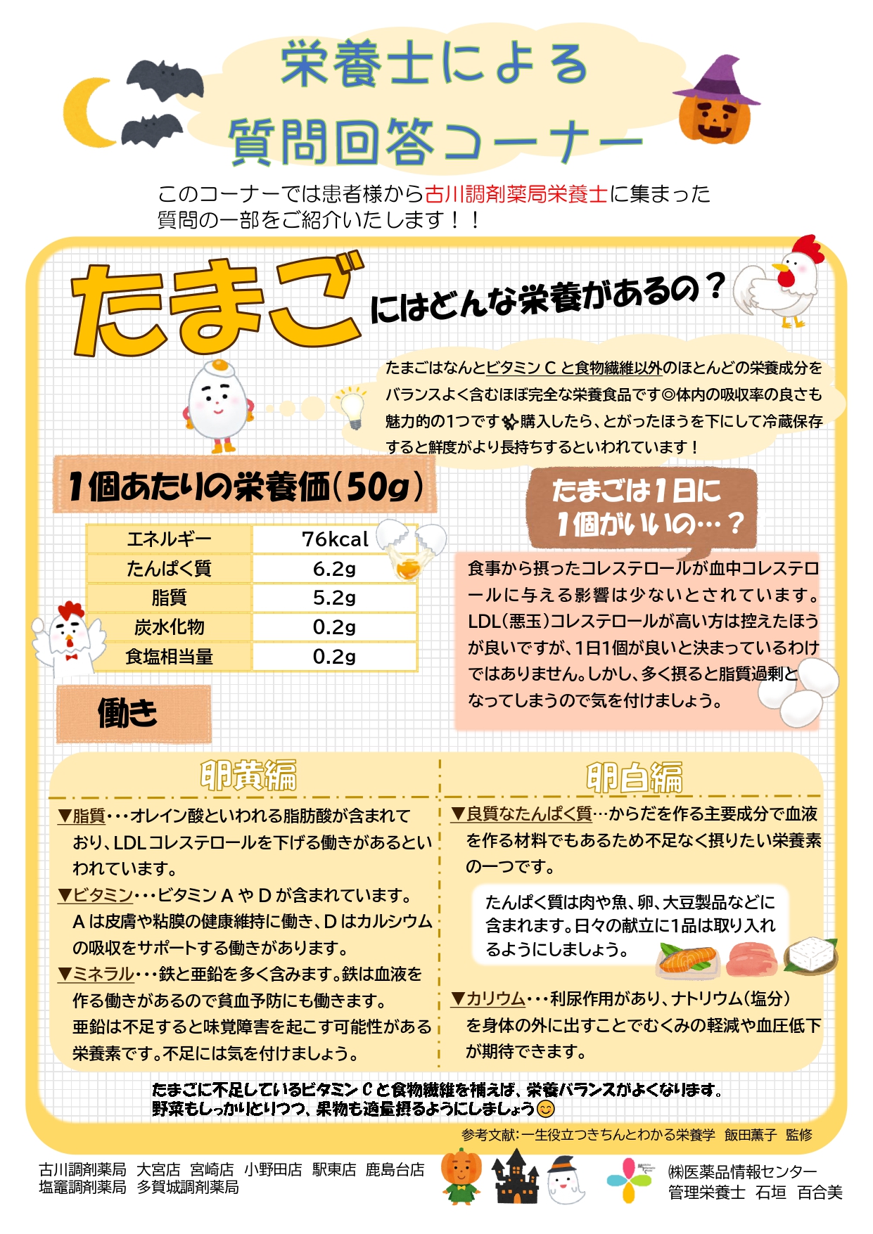 質問回答コーナー(店舗配布用)　R4.10月「たまごにはどんな栄養があるの？」_page-0001